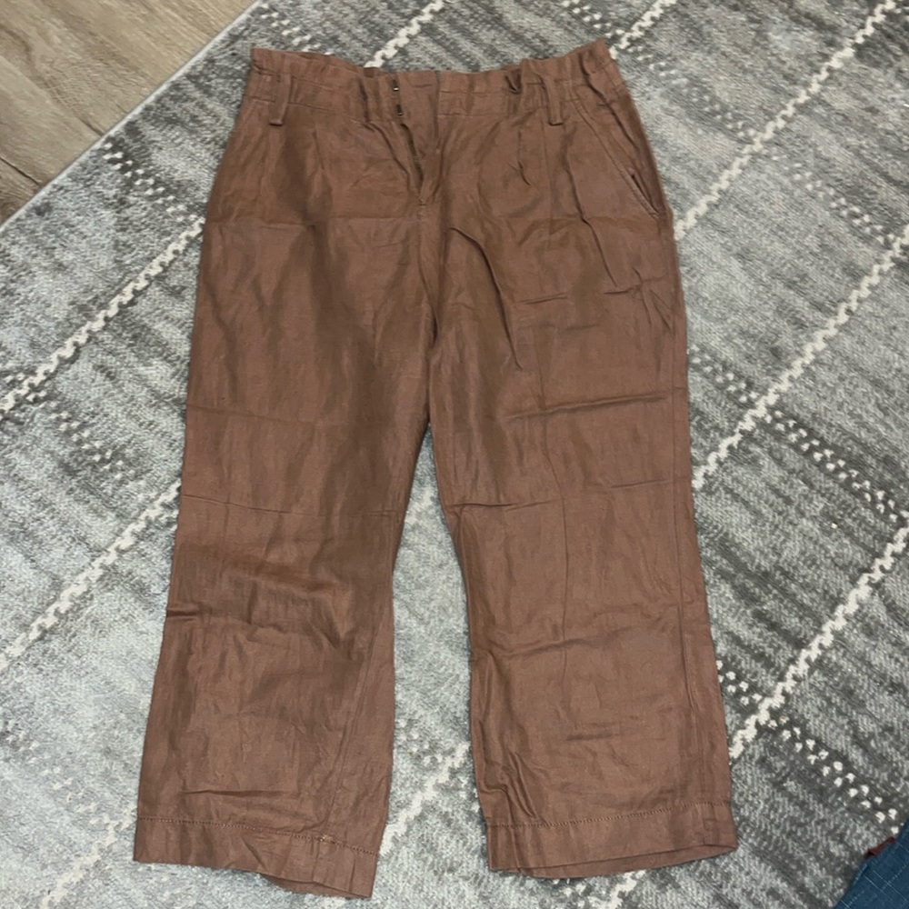Loft brown cropped wide leg pants size 6 petite